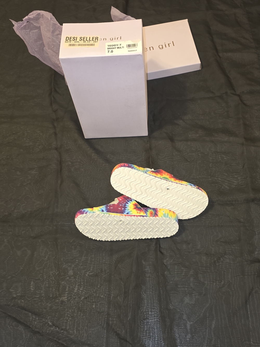 Madden Girl Tie-Dye Double Buckle Slide Sandals - Multicolor - Picture 3 of 4